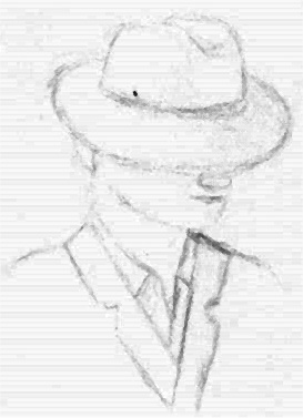 Wearing a Fedora Instead of a Face - pencil sketch