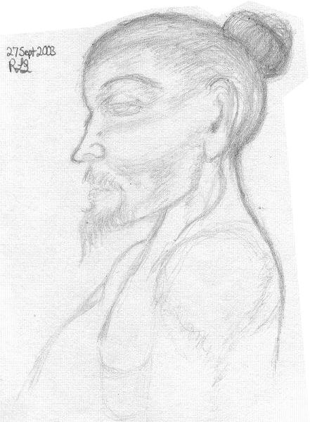 Sometimes a Djinn is Just the Right Tonic - pencil sketch