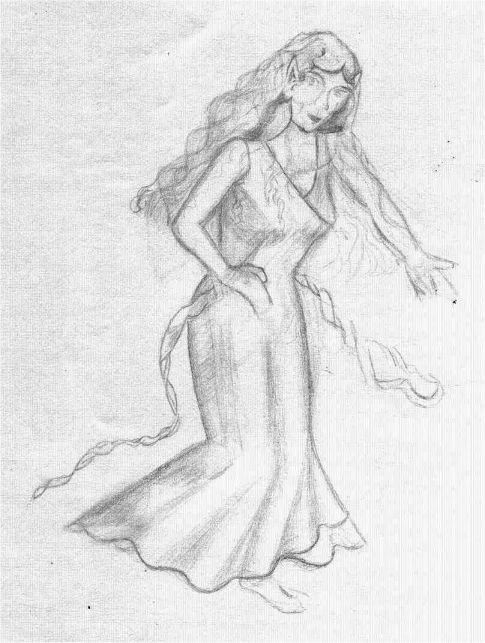 Elven Woman - pencil sketch