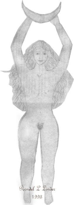 Nude Crescent Moon Goddess