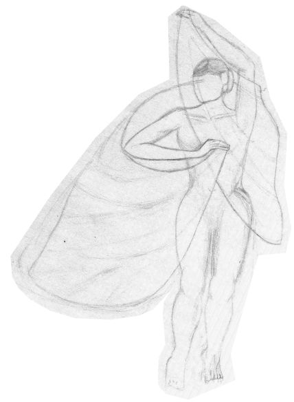 Veiled Dancer - pencil sketch