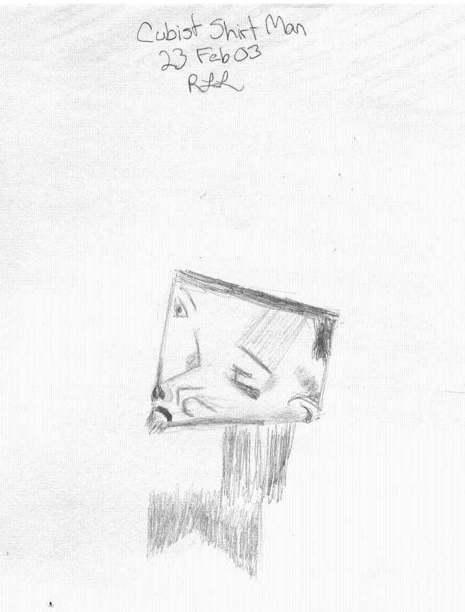 Cubist Shirt Man (pencil sketch)